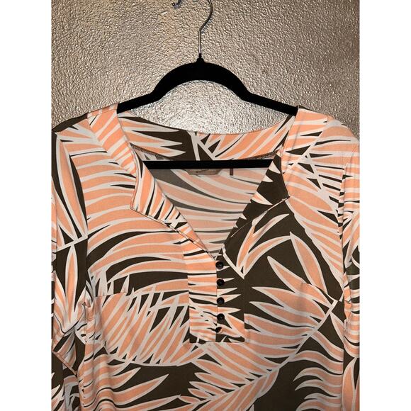 Tommy Bahama Resort Vacation Comfort V-neck Tropical Palm 3/4 Sleeves Dress - Picture 2 of 7